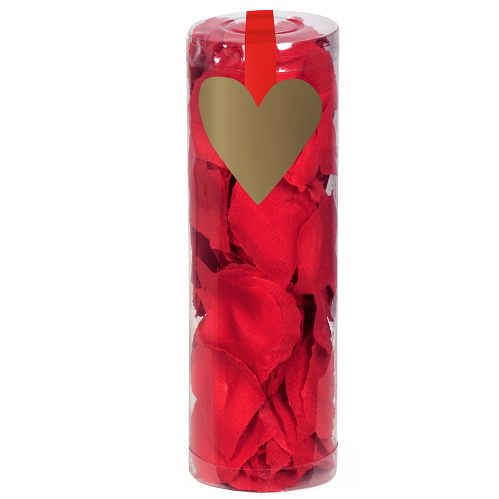 TUBE PÉTALES ROUGES (Pétales de roses en tissu) Environ 288 pétales