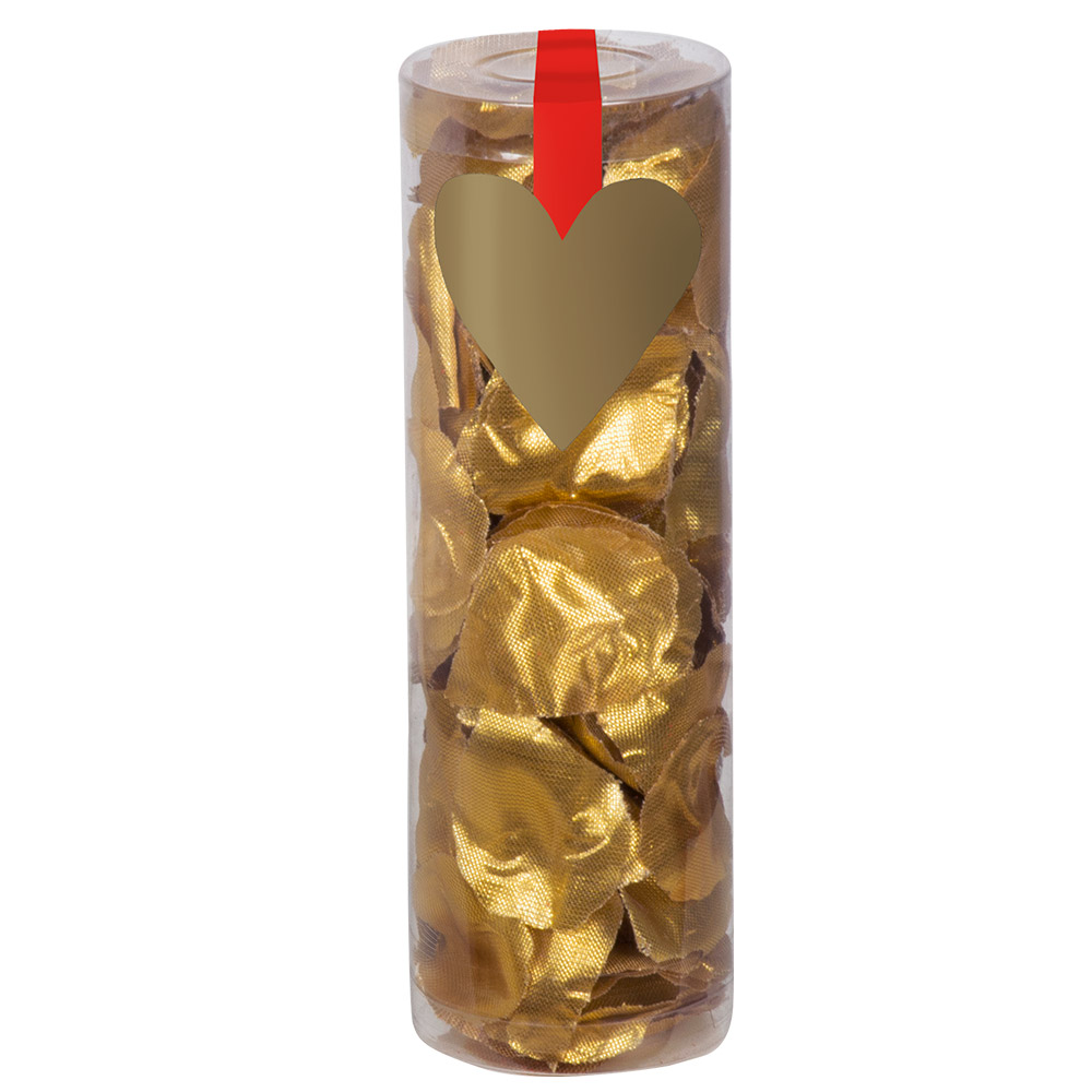 TUBE DE PÉTALES DORÉS (Pétales de roses en tissu) Environ 288 pétales