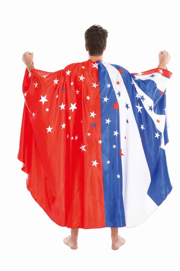 CAPE SUPER HÉROS AMERICA (Longueur 140 cm) – Image 2