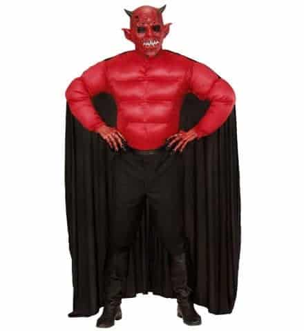 COSTUME DIABLE MUSCLÉ (Chemise musclée et cape) Tailles adultes - Démo vidéo