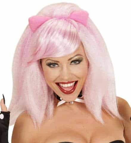PERRUQUE CHATTE ROSE (avec oreilles de chat)