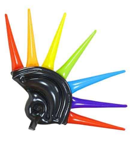 CASQUE GONFLABLE FUN (Crête pointes multicolores) Taille 90 cm - Démo vidéo