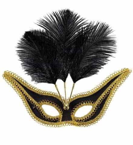 LOUP NOIR A PLUMES (Dorures, plumes noires)