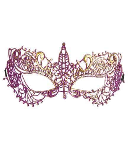 LOUP MÉTAL DENTELLE (Masque violet/or)