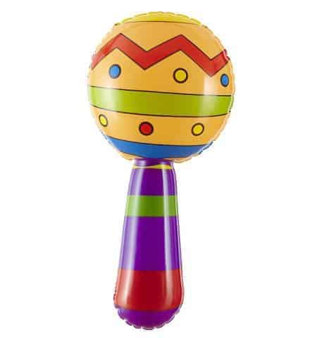 MARACAS GONFLABLES FUN (avec cloche - Taille 20 cm)