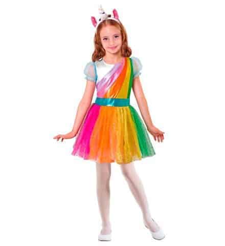ROBE DE PETITE LICORNE (Robe colorée et coiffe) Tailles enfants de 4 à 13 ans