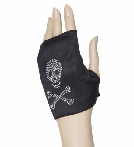 GANT SQUELETTE STRASS (Mitaine noire strass)