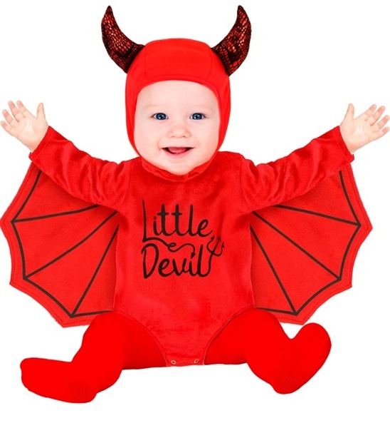 BÉBÉ DIABLE FUZZY (Combinaison + chapeau) Taille 1/2 ans