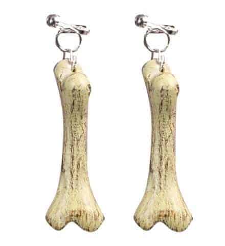 BOUCLES D'OREILLES OS (Paire d'os de squelettes)