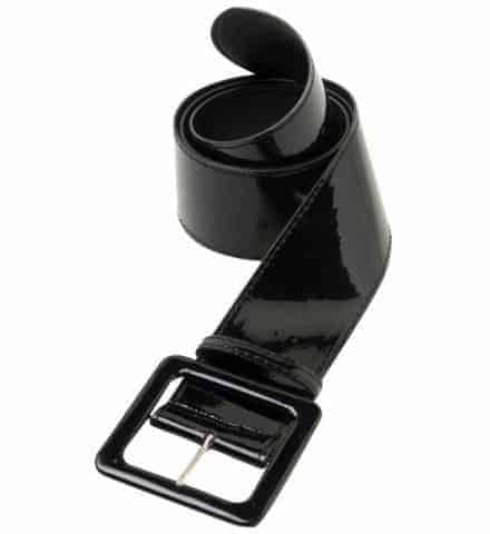 CEINTURE VINYLE NOIRE (Ceinture brillante)
