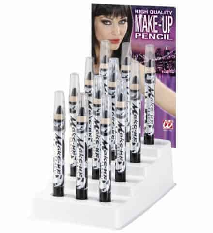 CRAYONS A MAQUILLAGE (Couleur noir - 3.5 ml) Présentoir 12 crayons
