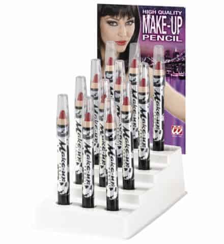 CRAYONS A MAQUILLAGE (Couleur rouge - 3.5 ml) Présentoir 12 crayons