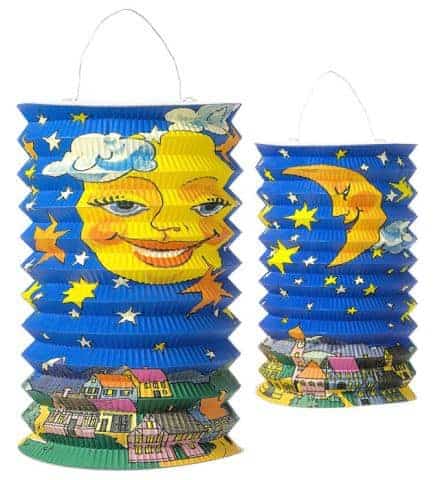 SET DE LANTERNES LUNE (Assortiment 2 modèles) Lampions décoration 28 cm