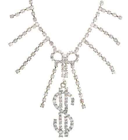 RAS DU COU STRASS DOLLAR (Collier strass argent)