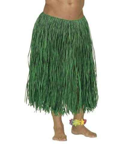 JUPE HAWAÏENNE RAPHIA (Jupe longue verte 78 cm)