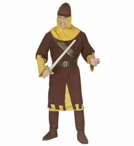 CHEVALIER MÉDIÉVAL (Tunique, ceinture, casque) Surbottes - Tailles adultes