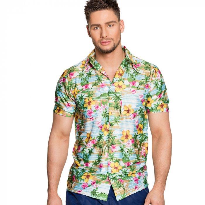 CHEMISE HAWAÏENNE VERTE (Tailles adultes M et L)