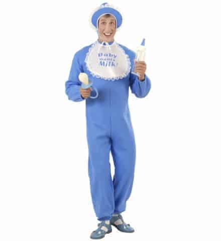 PYJAMA BÉBÉ BLEU (Costume, charlotte, bavoir) Tailles adultes