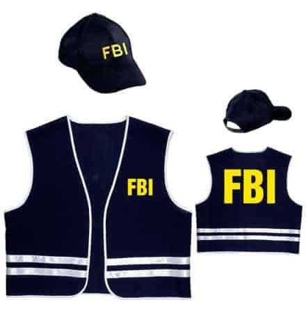 SET AGENT FBI ADULTE (Veston avec casquette) Tailles XL et M/L