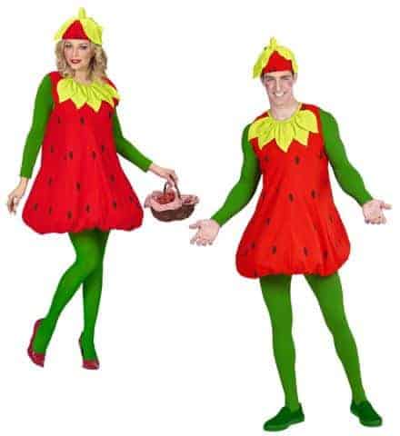COSTUME FRAISE ADULTE (Taille unique adulte H/F) Robe + coiffe - Démo vidéo
