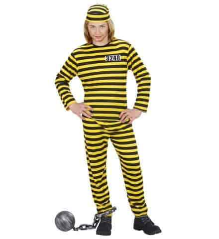 TENUE PRISONNIER ENFANT (Veste, pantalon, calot) Jaune/noir - Tailles enfants