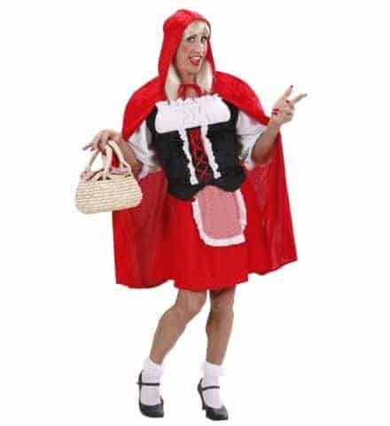 FILLE A LA CAPE ROUGE (Chemise+corset+jupe+tablier) Drag queen - Taille homme
