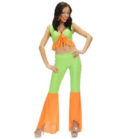 TENUE SAMBA DE JANEIRO (Vert et orange - Élasthanne) Fluo - Tailles adultes