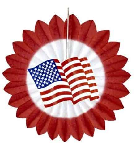 ROSACE DRAPEAU USA (Rosace rouge 50 cm)