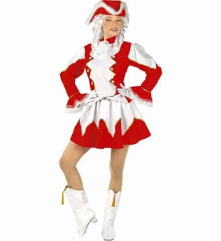 COSTUME MAJORETTE ROUGE (Veste, jupe, jupon, chapeau) Surbottes - Tailles adultes
