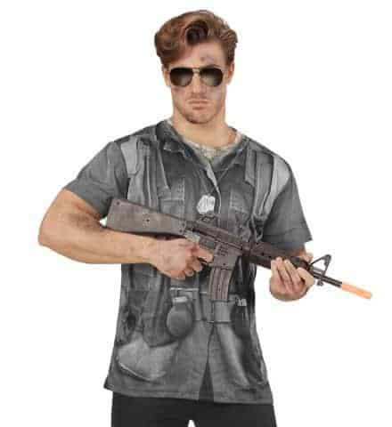 T-SHIRT SOLDAT HÉROÏQUE (Impression photo réaliste) Tailles adultes - Démo vidéo