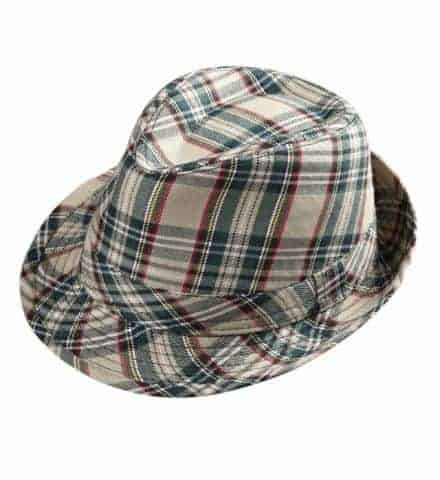 CHAPEAU TARTAN BEIGE (Forme Borsalino)