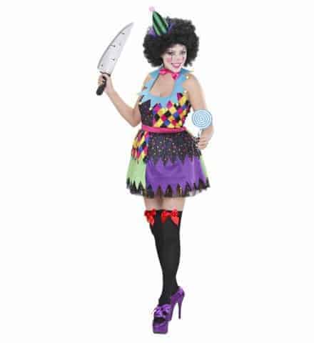 FILLE CLOWN MÉCHANTE (Robe, nœud, mini-chapeau) Tailles adultes - Démo vidéo