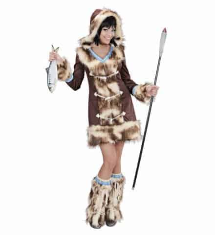 TENUE FEMME ESQUIMAU (Robe à capuche, jambières) Tailles adultes - Démo vidéo