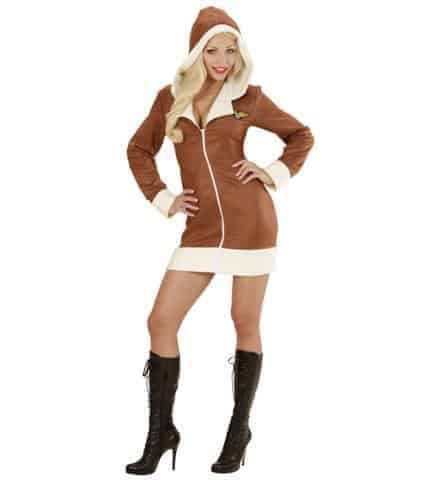 COSTULME AVIATRICE SEXY (Robe courte avec capuche) Tailles adultes - Démo vidéo