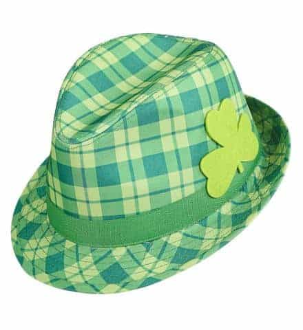 CHAPEAU SAINT PATRICK (Tartan avec trèfle)