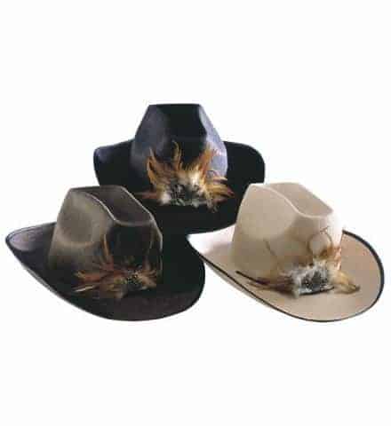PACK CHAPEAUX COW BOYS (Avec plumes - 3 coloris)