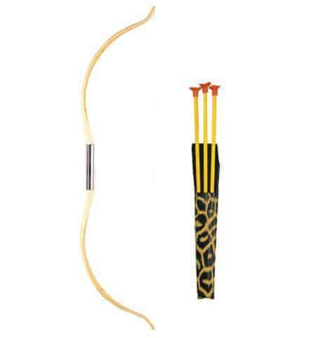 ARC INDIEN ET FLÈCHES (Taille 51 cm + 3 flèches)