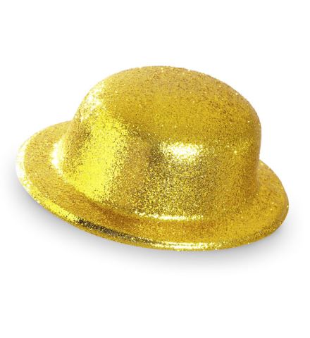 CHAPEAU MELON DISCO (Chapeau doré à paillettes)