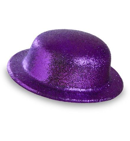 CHAPEAU MELON DISCO (Chapeau violet à paillettes)