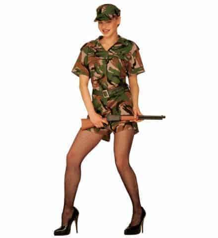 COSTUME FEMME SOLDAT (Robe, ceinture, chapeau) Tailles adultes