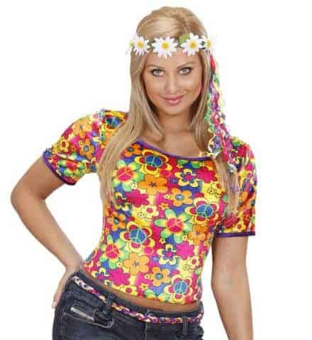T-shirt fleurs velours