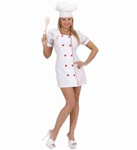 TENUE GRAND CHEF SEXY (Robe courte et toque) Tailles adultes