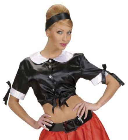 tie top noir satin