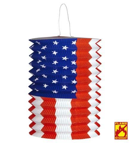 LAMPION DRAPEAU USA  (Ignufigé 16 x 28 cm)