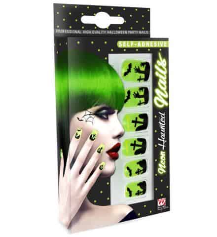 ONGLES MAISON HANTÉE (Ongles néon auto adhésifs) Pack de 12 faux ongles
