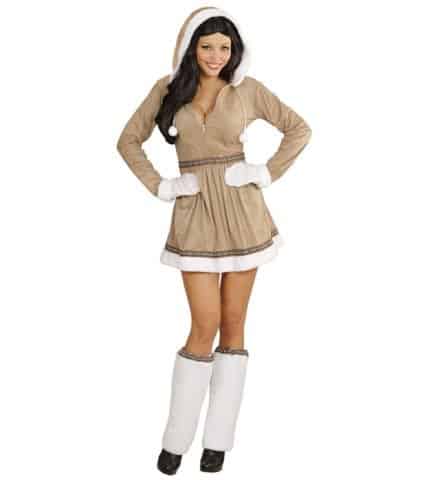TENUE ESQUIMAUDE SEXY (Capuche, jambières, gants) Tailles adultes - Démo vidéo