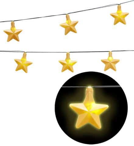 DÉCO ETOILES LUMINEUSES (Guirlande lumineuse) Longueur 2.50 m - 10 lampes