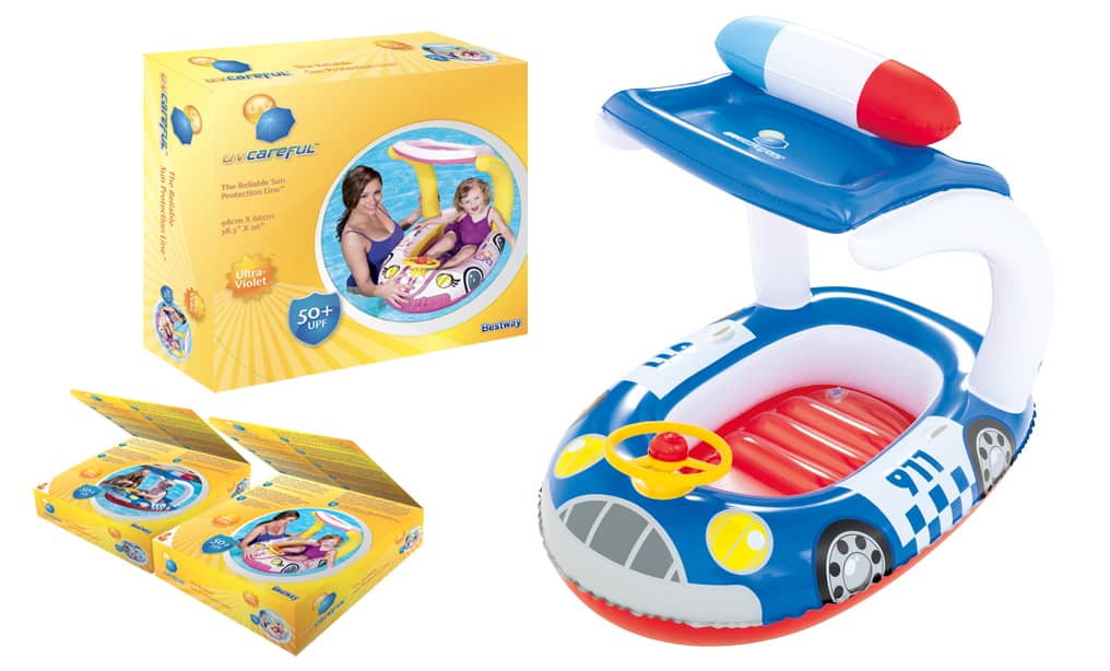 BATEAU AVEC PARE SOLEIL (Bateau gonflable enfant) Dimension 98 x 66 cm