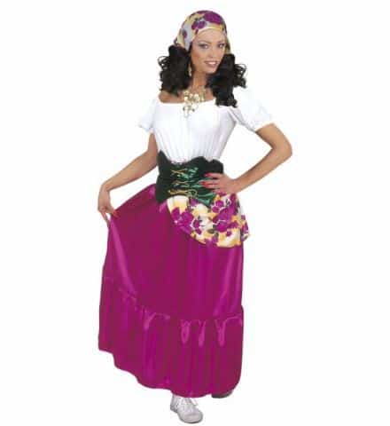 DÉGUISEMENT DE GITANE (Robe, ceinture, foulard) Tailles adultes