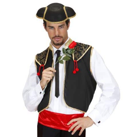 DÉGUISEMENT DE TORERO (Gilet avec ceinture rouge) Tailles adultes